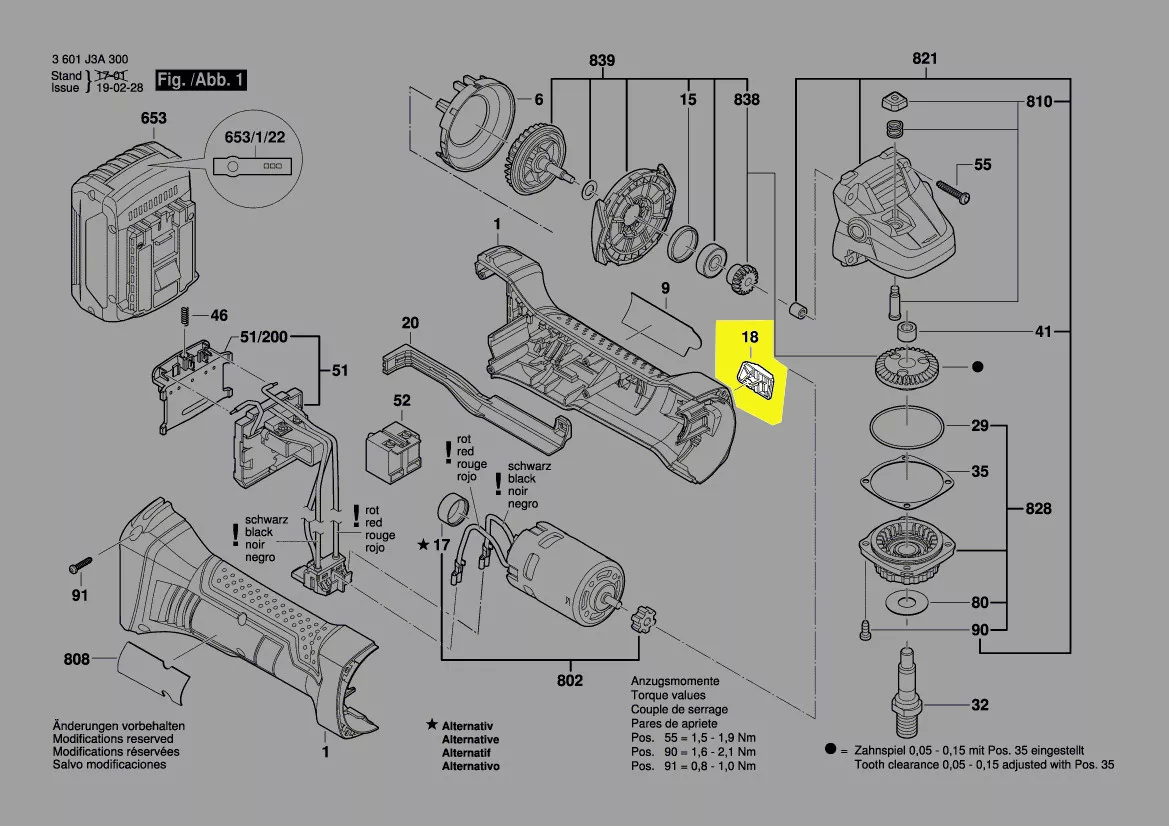 curseur commande interrupteur réf. 1 619 P02 812 Bosch